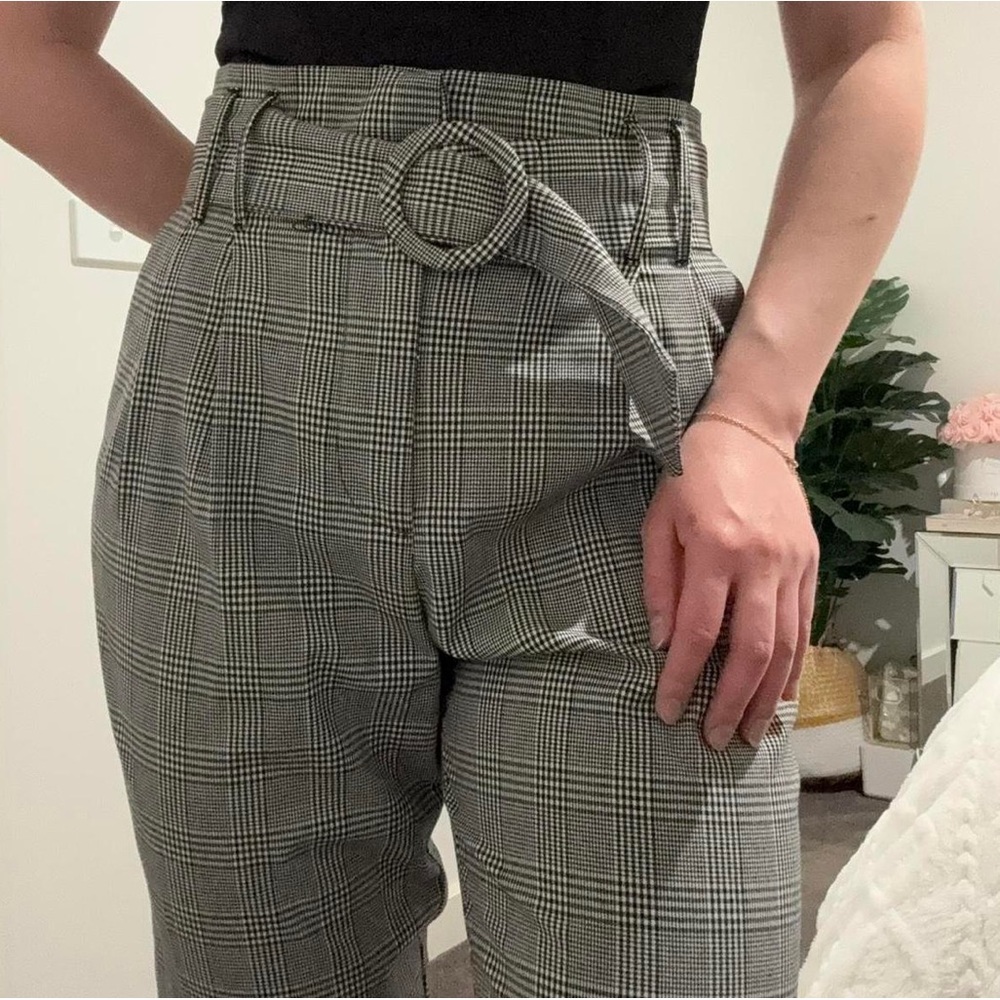 & Other Stories Black and White Checkered Pants